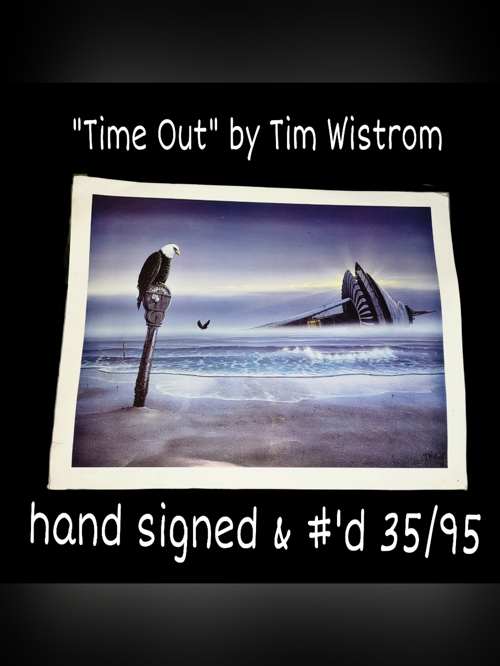 Vintage Tim Wistrom "Time Out" Seattle Post Apocolyptic Signed & #35/95  Print